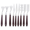 thumbnail image 1 of Uxcell 1 Set E1-E9 Plastic Painting Palette Knife Stainless Steel Art Spatula Painting Pallet Scrapers Tools Red Silver, 1 of 7