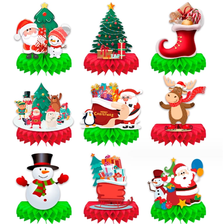 8PCS Ugly Christmas Sweater Honeycomb Centerpieces – Table Decor For Holiday Party