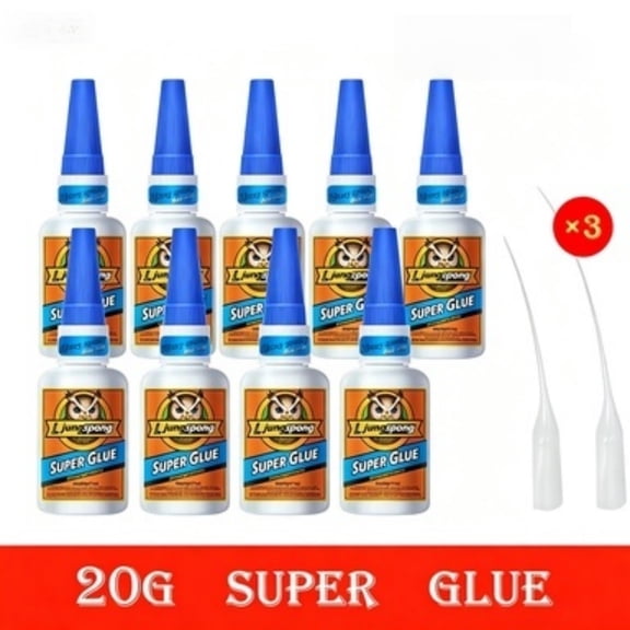 9 Pieces Instant Bonding Professional Clear Super Glue, Fast Drying Cyanoacrylate Strong Adhesive for Multi-Surface Crafts and Emergency Home Fixing