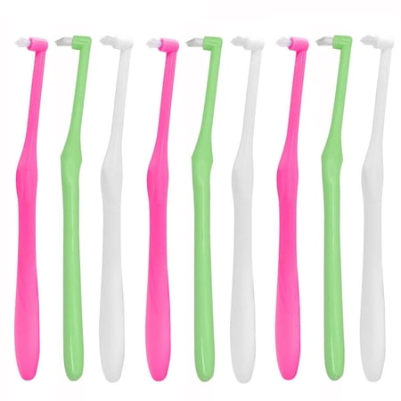 9 Pieces Interspace Toothbrush,End Orthodontic Toothbrush Tapered Orthodontic Brush for Hard to Reach Areas,Gap Toothbrush for Orthodontic Braces Bridges and Implants