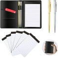 thumbnail image 1 of 9 Pieces Mini Pocket Notepad Set,Included Leather Pocket Note Pad Holder,180 Sheets 6 Pack 3×5 Inch Small Notebook Refills,2 Metal Ballpoint Pens, 1 of 7