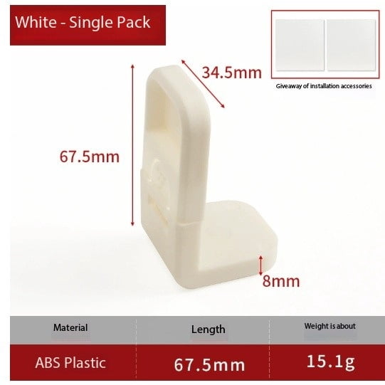 9 Pieces Multifunctional Corner Drawer Lock Set - Child Safety Lock, Baby Protection Lock, Right Angle Lock for Children's Safety