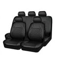 thumbnail image 1 of 9 Pieces PU Leather Full Set Car Seat Covers With Hooks, Front And Rear Seat Split Bench Auto Seat Protector, Universal For Cars Trucks And SUVs, 1 of 9