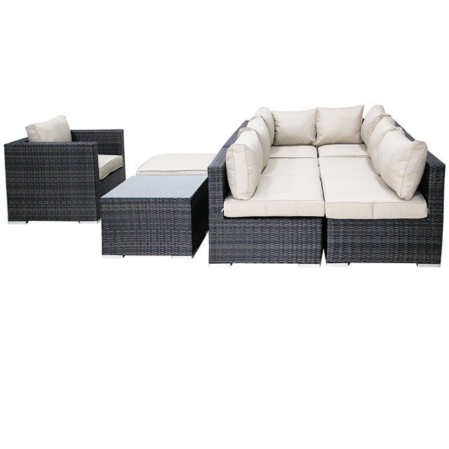 9 Pieces Patio Recliner Sofa Set, Aluminum Frame Full Assembled Outdoor