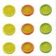 9 Pieces Plastic Lemon Slices Artificial Fake Lemon Props Lifelike Fruit Model for Decoration, Garnish, Photography Props, DIY, Teaching, 5 CM/2 Inch, Orange, Green and Yellow