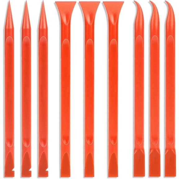 9 Pieces Plastic Scraper, No-Scratch Paint Scraper Tool Portable Car Crevice Cleaning Tool Multi-use Kitchen Scraper Small Sticker Remover for Tight Spaces, Crevices, Food, Labels, Oil Stains, Dirt