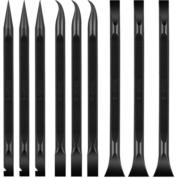 9 Pieces Plastic Scraper Tool Carbon Fiber Multi-Purpose Scraper Scratch Free Cleaning Scraper Tool for Tight Spaces and Gaps, Stickers/Food/Paint Remover Tool