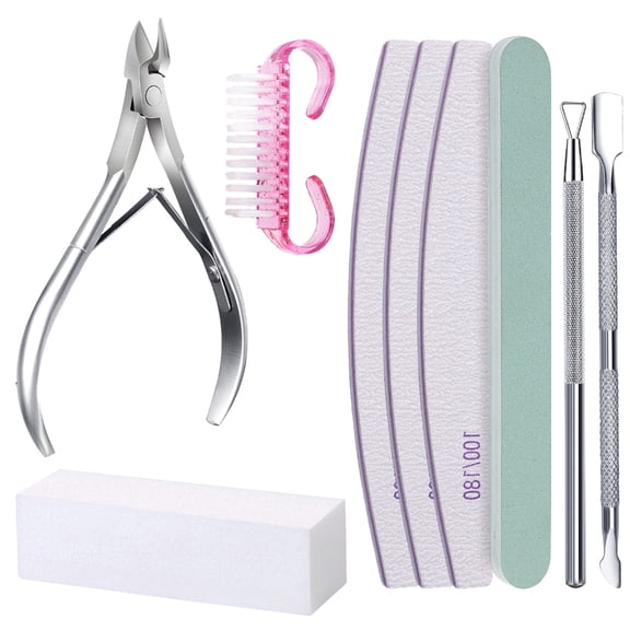 9 Pieces Practical Nails Files Buffer Block Cuticle Pusher Set Manicure And Pedicure Tools for Home Or Outdoor Travel