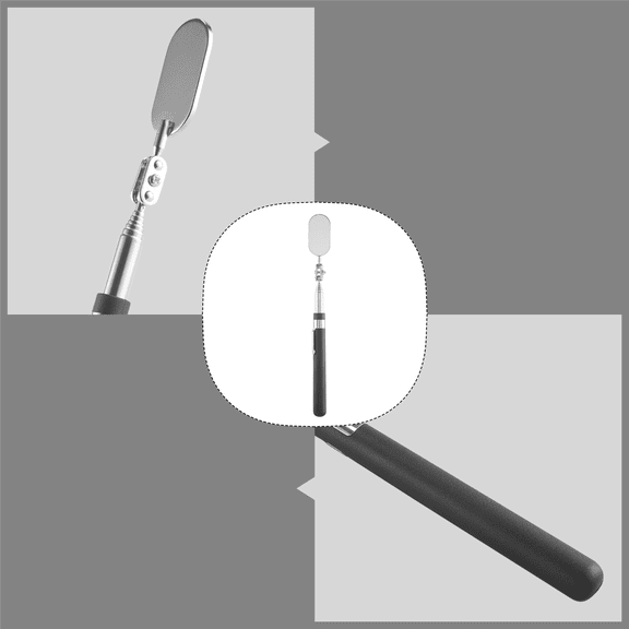 9 Pieces Telescoping Observe Mirror Inspection Tool for Check the Condition of the Vehicle(Oval)