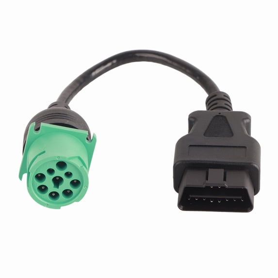 9 Pin Male Head to 16 Pin Truck Diagnostic Scanner Cable Adapter,Professional Cable Adapter for Trucks Cars Connect to Scan Tools