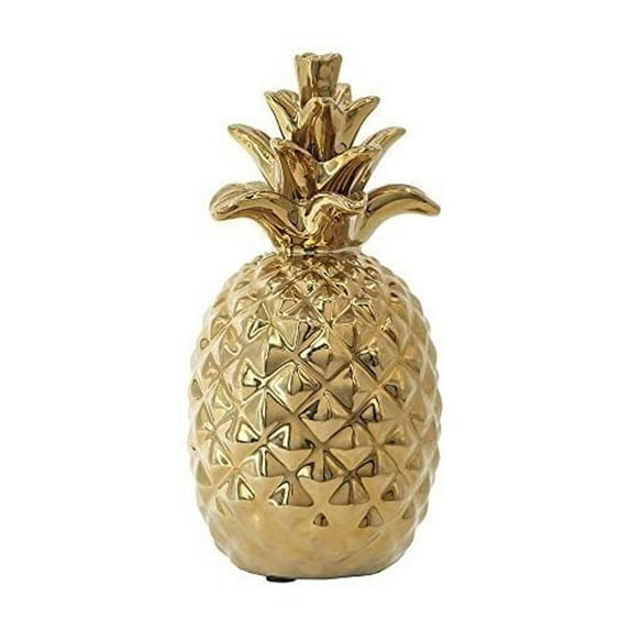 9" Pineapple Accent, Gold-Color:Gold,Style:Modern Chic