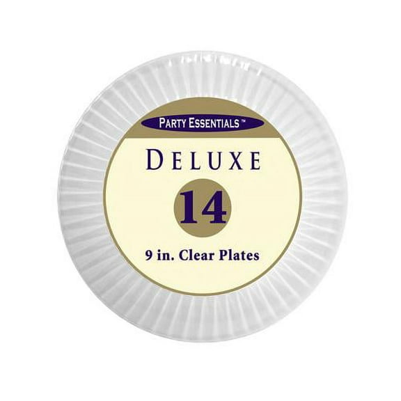 9" Plastic Elegance Plates Clear 14 Count