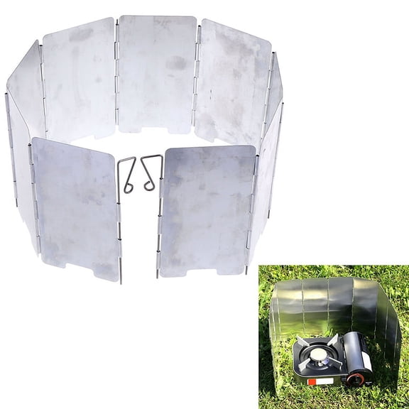 9 Plate Foldable Burner Windshield Outdoor Camping Cooking Gas Stove Wind VFWA