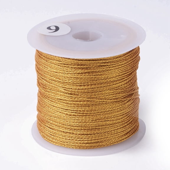 9-Ply Metallic Thread Embroidery Thread for Jewelry Making Round Goldenrod 0.6mm about 36.09 Yards(33m)/Roll