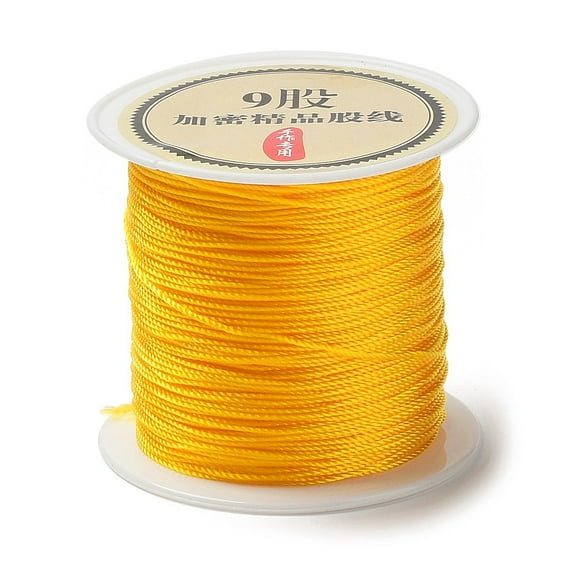 9-Ply Round Nylon Thread with Spool Gold 0.6mm about 41.56 Yards(38m)/Roll
