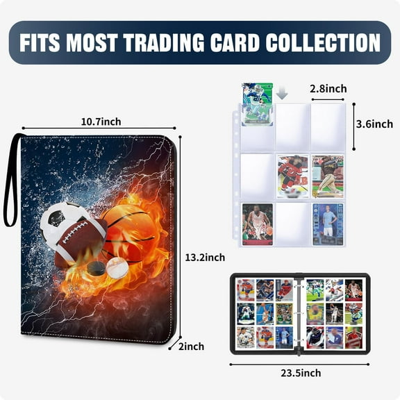 9-Pocket Baseball Card Binder - Holds 900 Cards with 50 Removable Sleeves | Sports & Trading Card Album for Collectibles