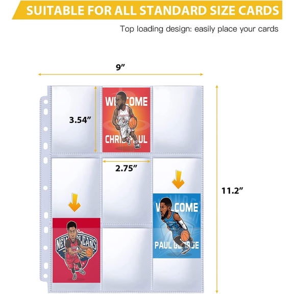 9 Pocket Page Protector, 200 Pack
