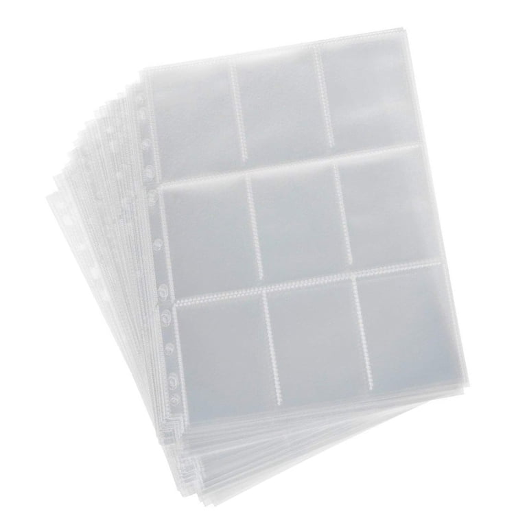 pokemon trading card binder plastic sheet protectors Sleeves 60 Pack 9-Pocket Card Sleeve Sheets Clear Card Pages For Standard Cards Card Sleeves and UV Protection NEW Pokmon Charizard Trapper Keeper