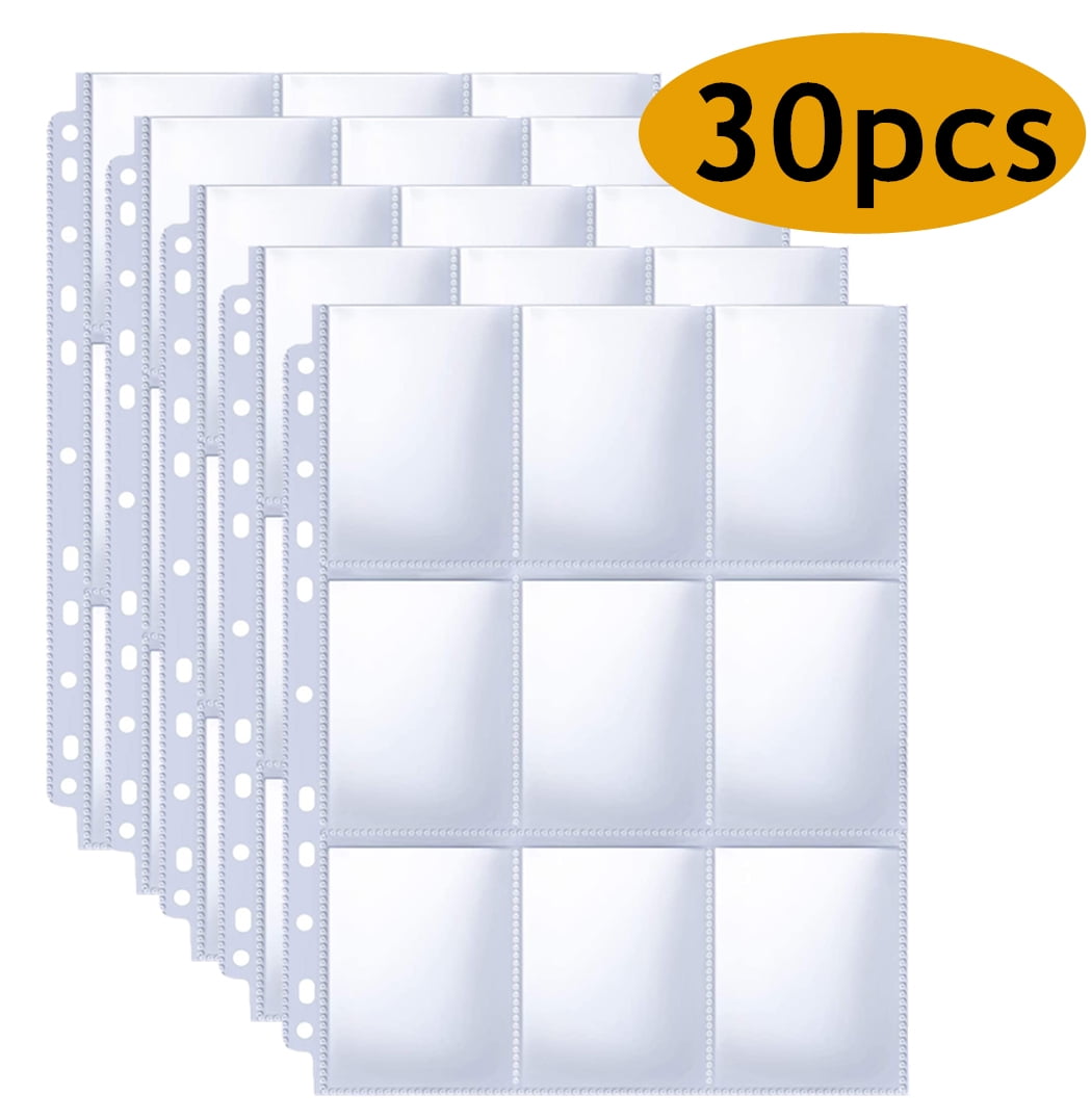 9 Pocket Page Protector, Trading Card Sleeves Pages Card Binder