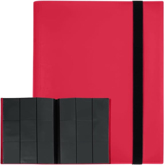 9 Pocket Strap Binder Album for 360 Trading Cards - Side Loading Pockets Folder - Archival Safe Material for CCG TCG MTG and Sports Cards