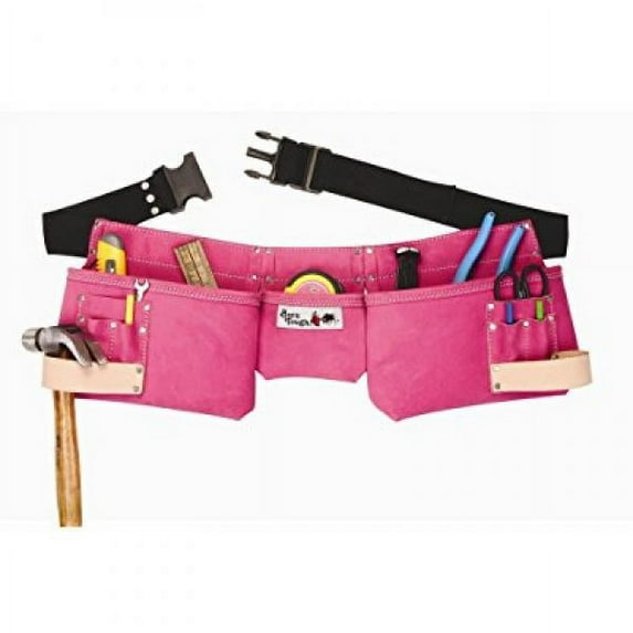 Born Tough 4-PRW 9-pocket Suede Leather Women's Pink Tool Belt / Tool Apron