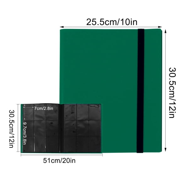 9 Pocket Trading Card Binder Album, Multiple Pocket Sports Card Collector, Side Loading Card Storage Book, 360 Pockets with Straps Durable Cover, for Football and Basketball Card Organization