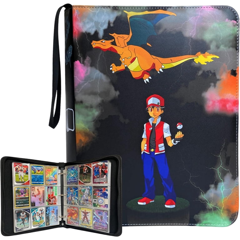 card binder for sleeved cards Rieton 12 Pocket 800+ Pockets Cards, Large Ringless Side Loading Pockets Trading Card Album Folder for TCG : Toys & Games 9-Pocket Trading Card Binder -