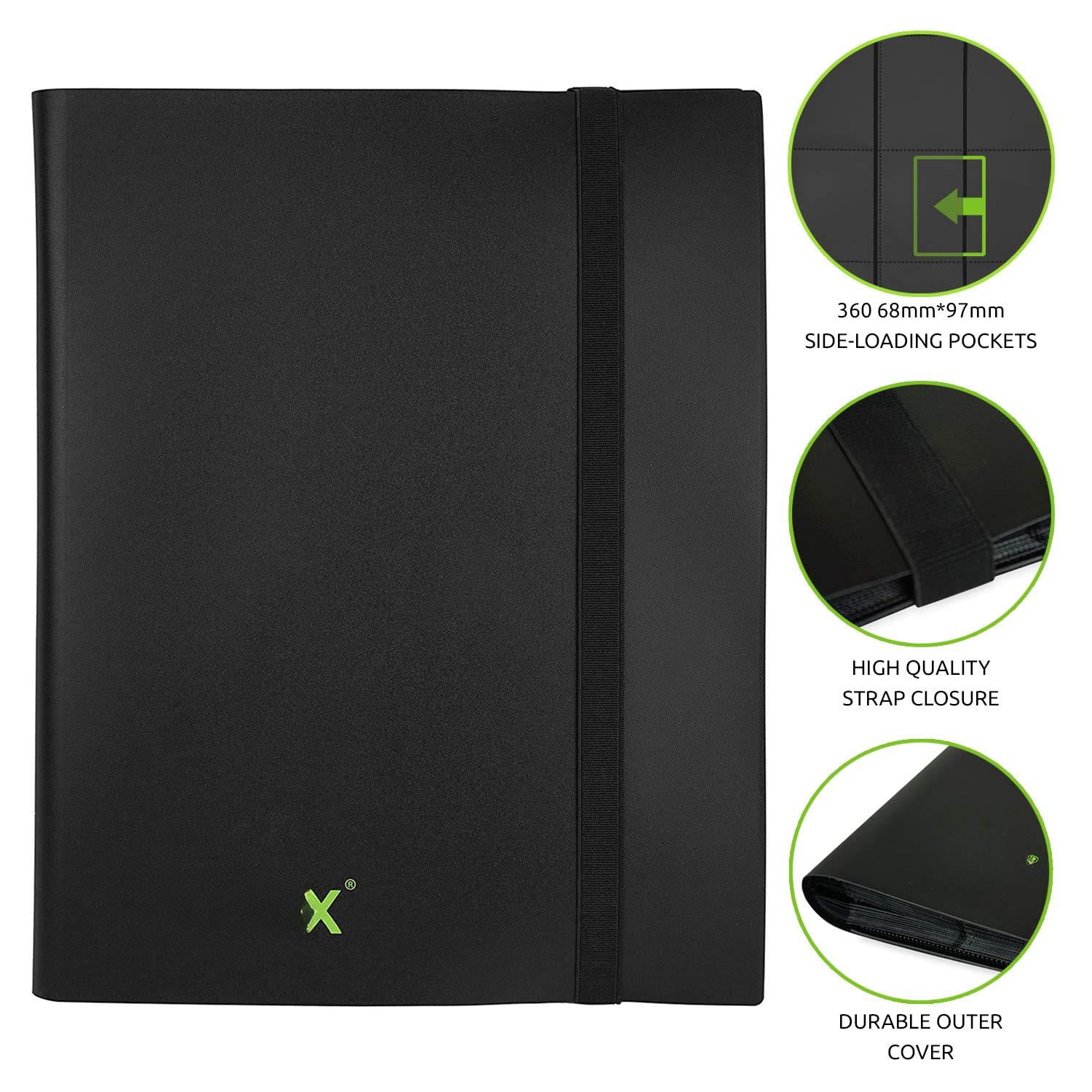 9 Pocket Trading Card Strap Binder 360 Cards Standard 20 Side-loading ...