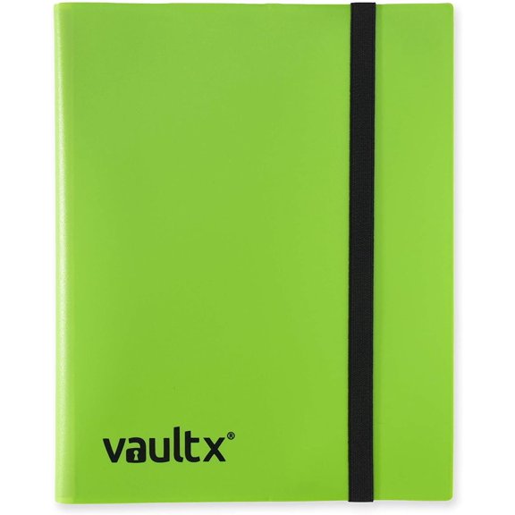 9 Pocket Trading Card Strap Binder, 360 cards, Standard, 20 Side-Loading Pages, Folder for Collectible Card Games, Sports, TCG (Green)