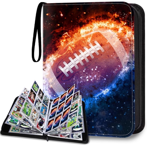 9 Pocket Zip Football Card Binder Album Holds 900 Sports Trading Cards