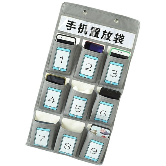 9 Pockets Classroom Pocket Charts Phone Calculator Holders Hanging Organizer