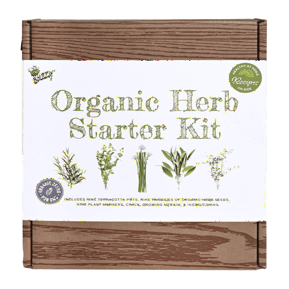 Buzzy Seeds Organic Indoor Herb Garden Starter Kit 9 Varieties