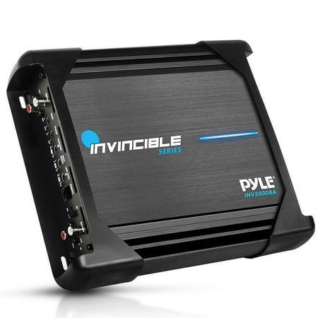 9” Pyle Class D Mosfet Amplifier - Invincible Series Monoblock Amp, 1 Channel 1000 Watts Max, Mosfet PWM Power Supply, High-Current Dual Discrete Drive Stages, Wireless BT Audio Interface