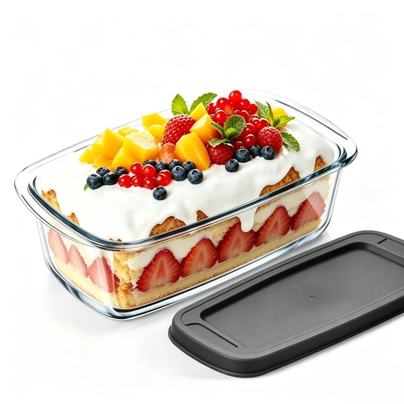 1.9 Qt Glass Loaf Pan with Lids,Glass Bread Baking Dishes For Baking Bread, Cakes