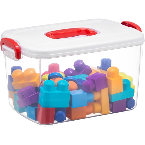 9 Quart Clear Plastic Storage Bins with Lids and Handles, 1-Pack