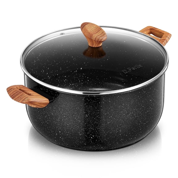 D.Perlla 9 Quart Nonstick Stock Pot with Glass Lid, Cooking Soup Pot, all Stove Compatible(Induction)
