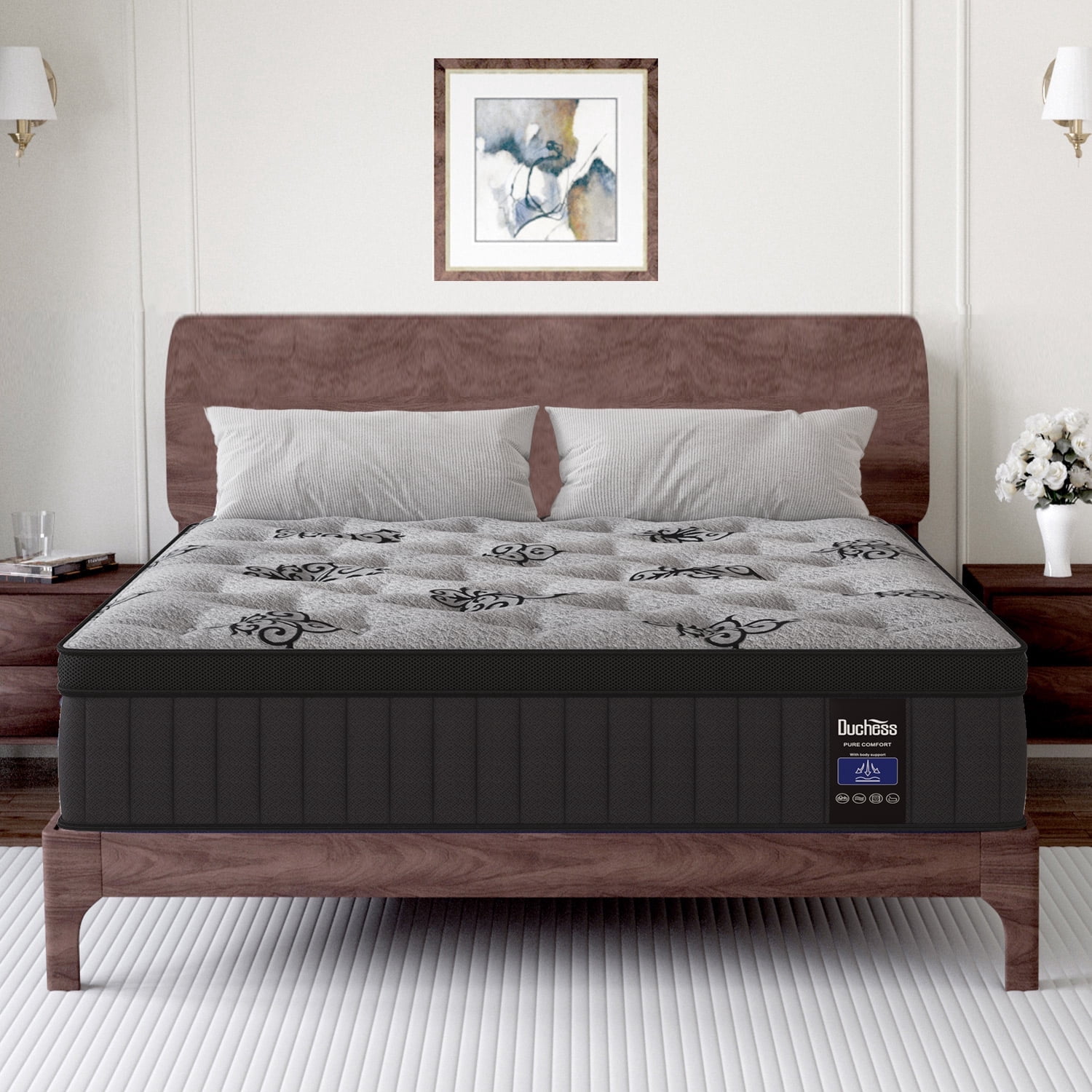Queen Mattress 9inch Viscountess Gel Memory Foam Innerspring Hybrid Mattress Medium Firm,Adult