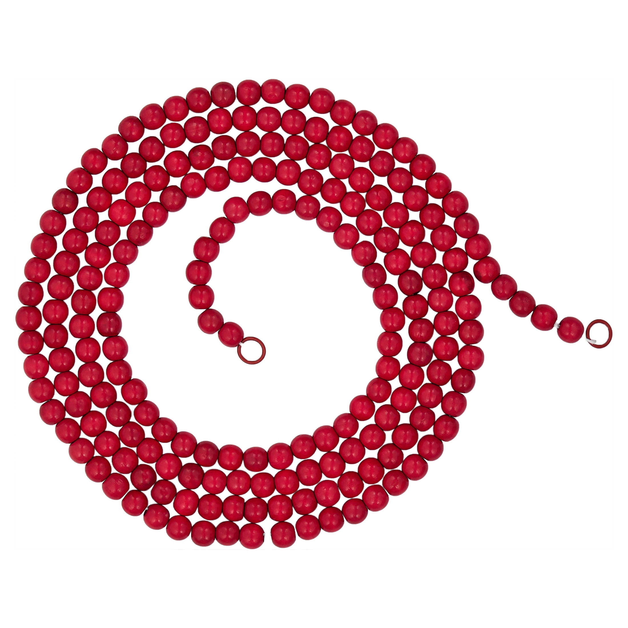 Wood Bead Christmas Garland, Red, 9', by Holiday Time