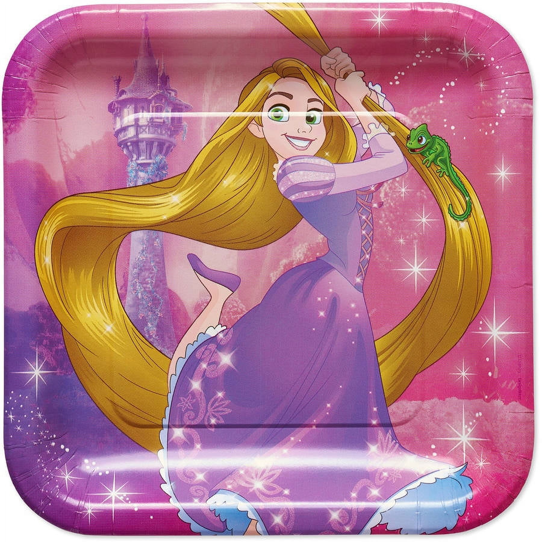 AMERICAN GREETINGS 9" Rapunzel Square Paper Party Plate, 8ct