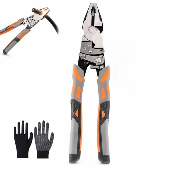 9" Ratchet Self-Locking Wire Cutter, for Electrical Wiring, Cable Cutting, Home DIY