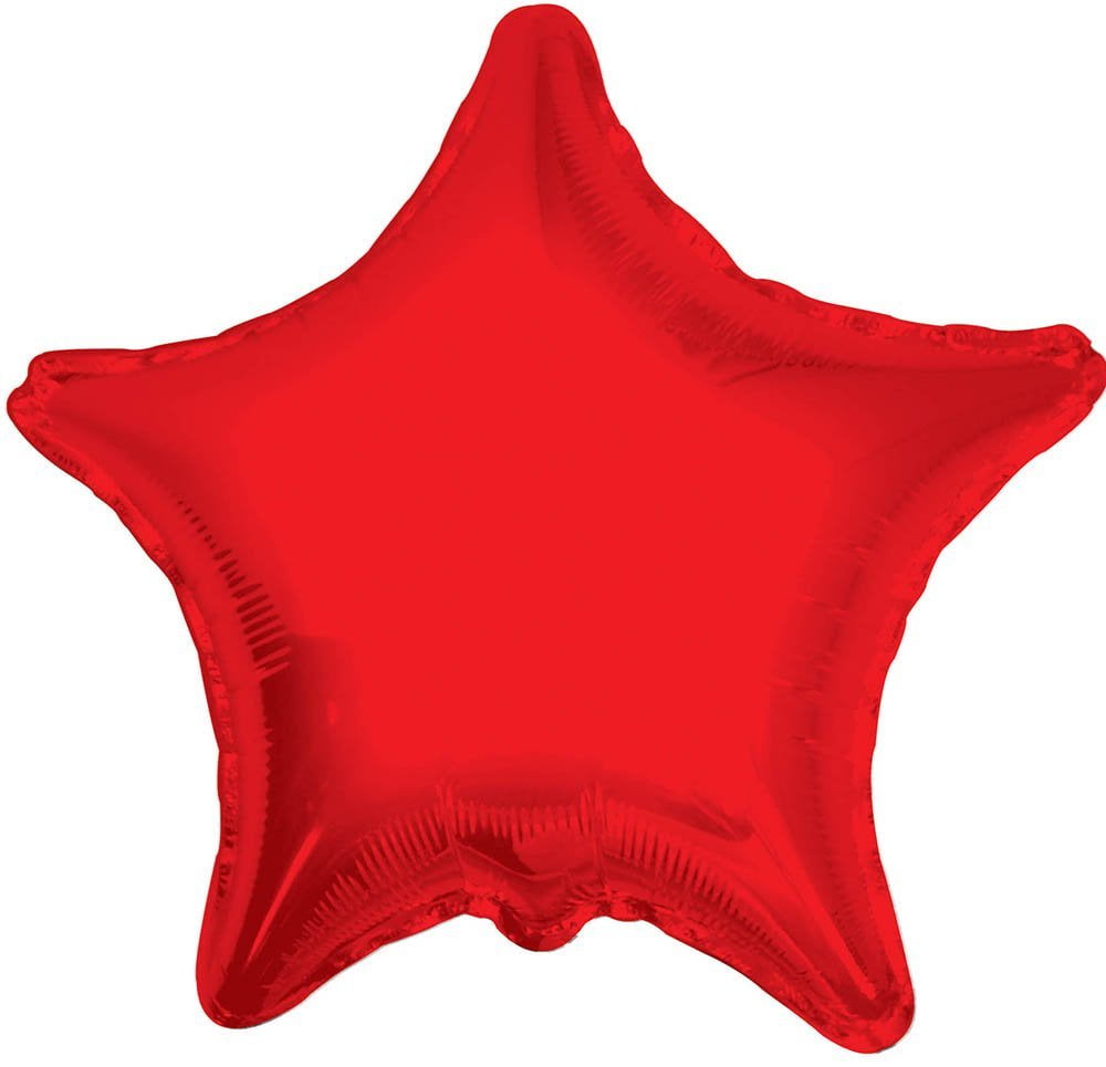 9" Red Star Shaped Mylar Balloons in a Bulk 50 Pack