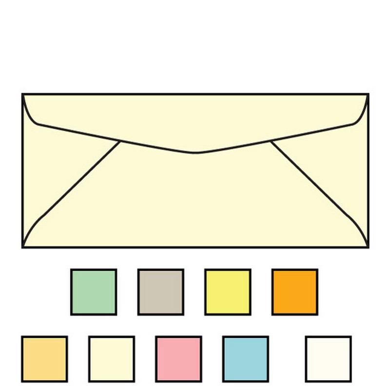 #9 Regular Envelopes, 3-7/8" x 8-7/8", 24#, Recycled, Pastel, Acid Free, Diagonal Seam, No Window (Box of 500)