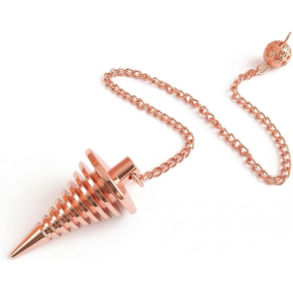 9 Ring Coil Copper Metal Pendulum Spiral Cone Shape Designer Divination Healing Dowsing Pendulum