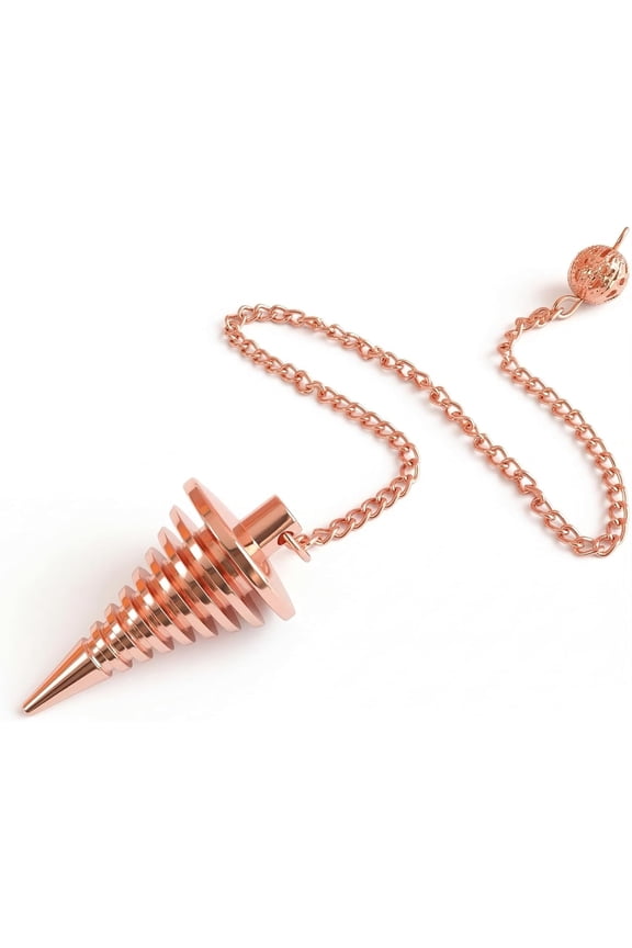 9 Ring Coil Copper Metal Pendulum Spiral Cone Shape Designer Divination Healing Dowsing Pendulum