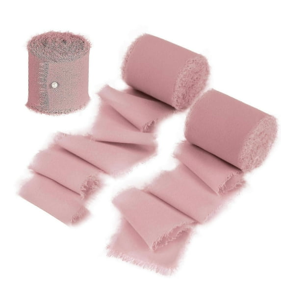 9 Rolls 4cmx5m Fringe Chiffon Ribbon for Flower Bouquet, Handmade Ribbon for Gift Wrapping, Frayed Edge Ribbon for Decorating