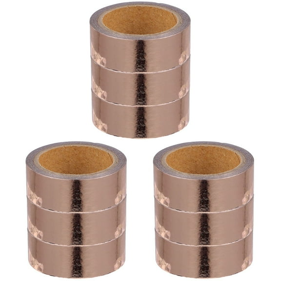 9 Rolls Craft Tape Crafts Decor Adhesive Washi Rose Gold Metallic Japanese Paper