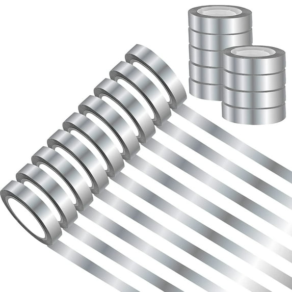 9 Rolls Gold Silver Metallic Washi Mirror Tape DIY Gold Graphic Art Tape, Self Adhesive Metalized Polyester Film Tape,for Crafts Decoration and Gifts Wrapping (1/2 Inch x 248 Yards)