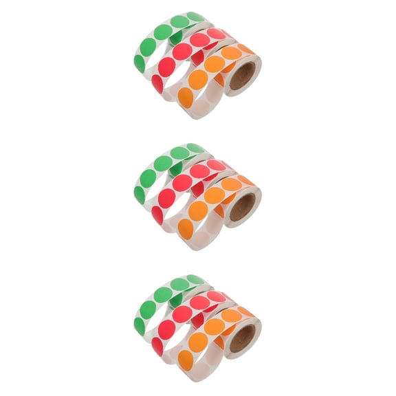9 Rolls Labels Alphabet Stickers Coding Stickers for Laptop Circle Stickers Label Envelope Self-adhesive Paper