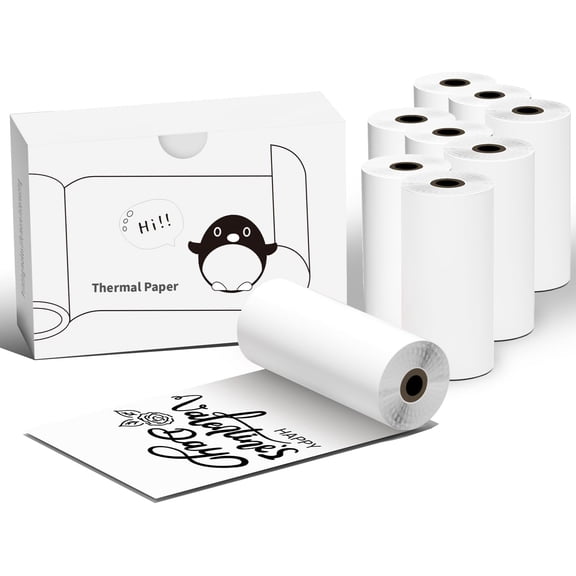 9 Rolls Mini Thermal Printer Sticker Paper,Thermal Sticker Paper 57 X 30mm,Compatible with Most inkless Mini Receipt Printers eg PeriPage A6,Vretti TP6S Portable Pocket Printer