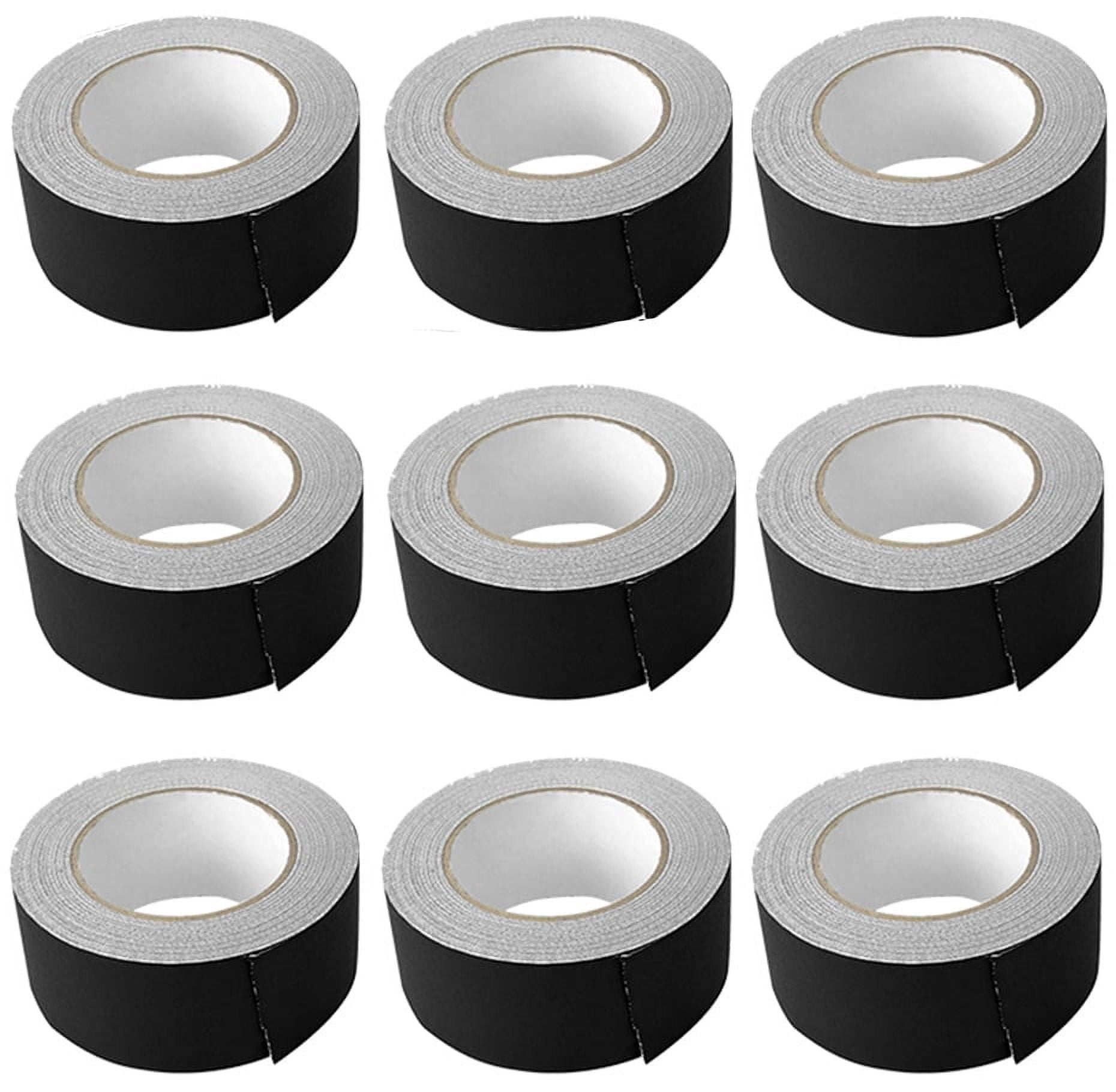 (9) Rolls Rockville Pro Audio/Stage Wire ROCK GAFF Black Gaffers Tape 2"x100 Ft